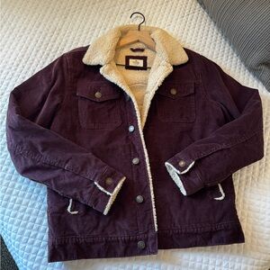 Marine Layer | Boise Maroon Corduroy Shearling Jacket